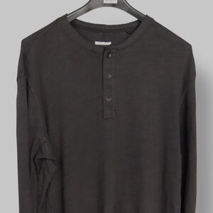 Rag & Bone Black Long Sleeve Henley Shirt XL Men’s Minimal Designer Basic
